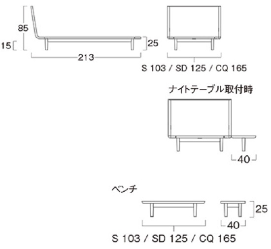 日本ベッド　プレーリーのサイズ